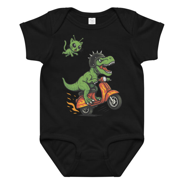 Body dziecięce Szalony Moto T-Rex - 100% czesana bawełna ring-spun - obrazek 2