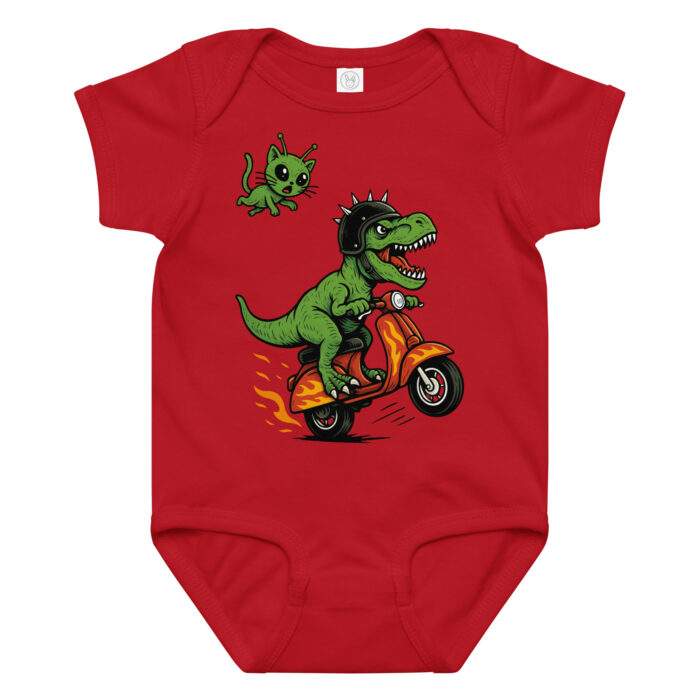 Body dziecięce Szalony Moto T-Rex - 100% czesana bawełna ring-spun - obrazek 3