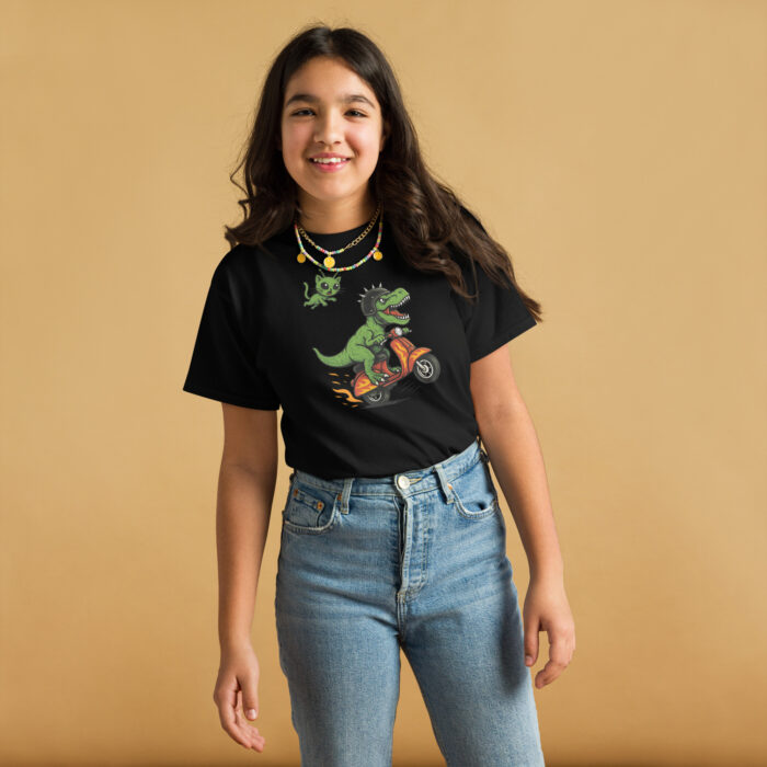 Koszulka dziecięca Szalony Moto T-Rex - 100% bawełna, unisex - obrazek 4